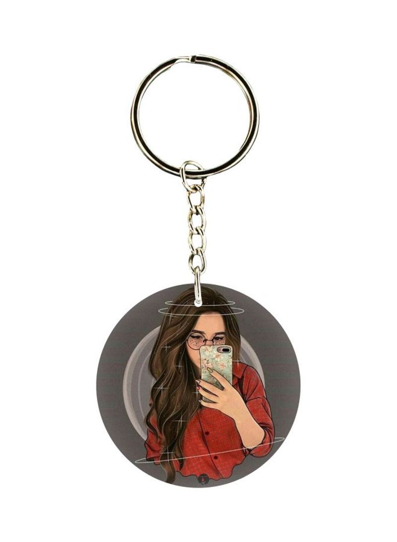 RKN Girl Printed Double Sided Keychain