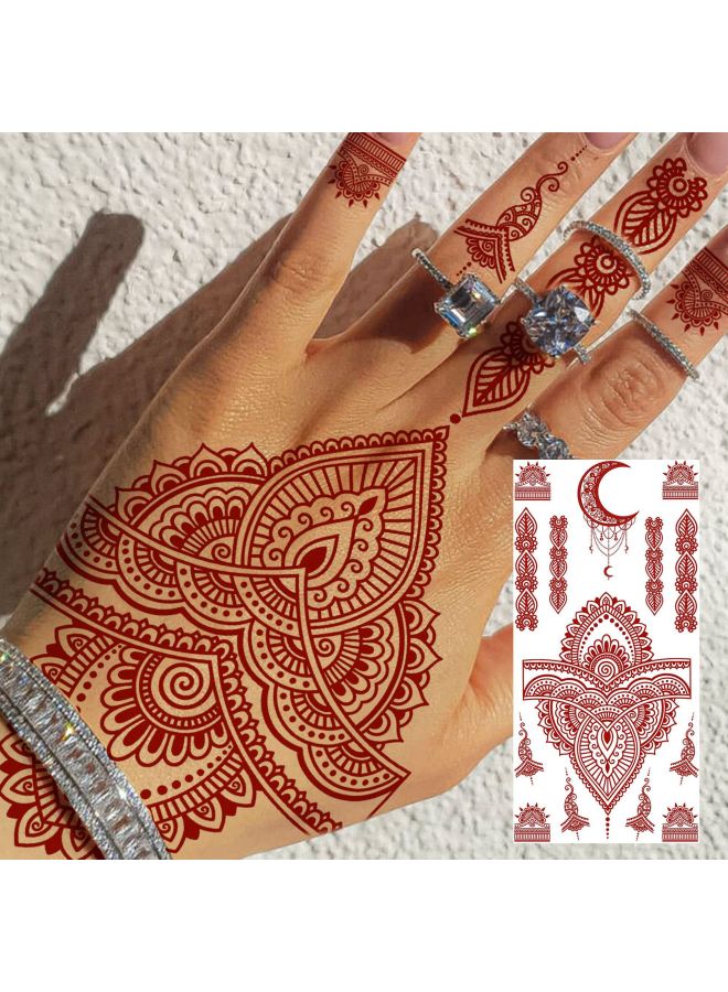 Mehendi Stickers Henna Mehendi stencil Tattoo Sticker for Hands Temporary Waterproof Mehndi Tattoo Body Art for Women & Girls - Image 5