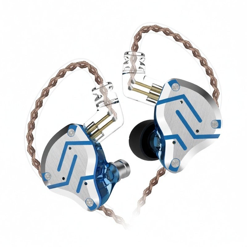 3.5mm سماعات أذن سلكية داخل الأذن: لون أزرق متلألئ، وحدات محرك هجينة 1DD+4BA، تناسق مريع يعزل الضوضاء - سماعة أذن موسيقية عالية الجودة (HiFi) بشريط قابل للإزالة والاستبدال للرياضيين ومستخدمي الأجهزة الصوتية بمنفذ 3.5mm - Image 1