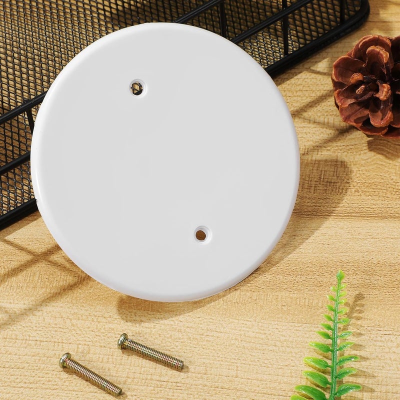 Ceiling Electrical Box Cover Plate, Plastic Flat Blank Wall Hole Cover for Ceiling and Wall, White, Set of 4 - Image 5