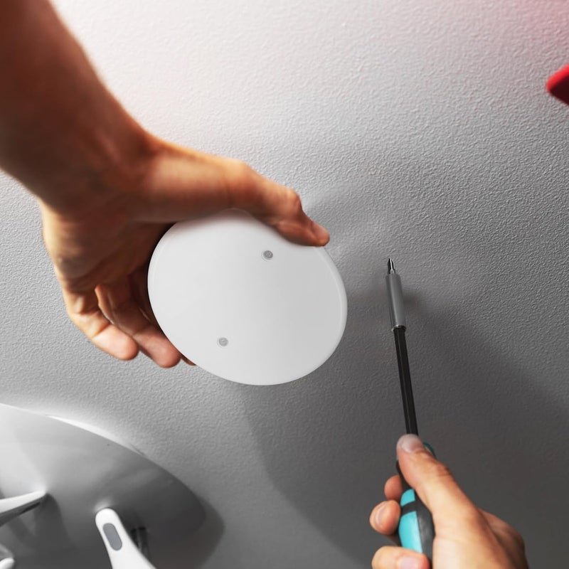 Ceiling Electrical Box Cover Plate, Plastic Flat Blank Wall Hole Cover for Ceiling and Wall, White, Set of 4 - Image 4