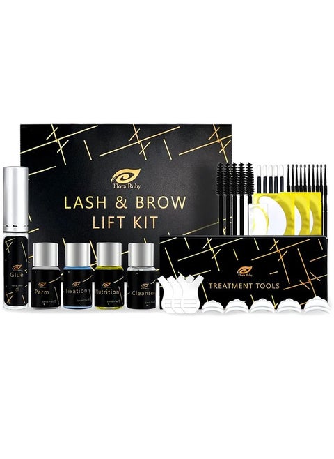 Lamination Kit and Lash Lift Kit 2 in 1 Professional Eyebrow Lamination and Lash Lifting at Home 6-8 Weeks Long Lasting Instant Lifting and Curling DIY Perm Kit for Eyelashes and Brows