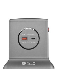 AL FANAR Power Extension Tower 13A 3 Sockets 3M Grey  - Image 2