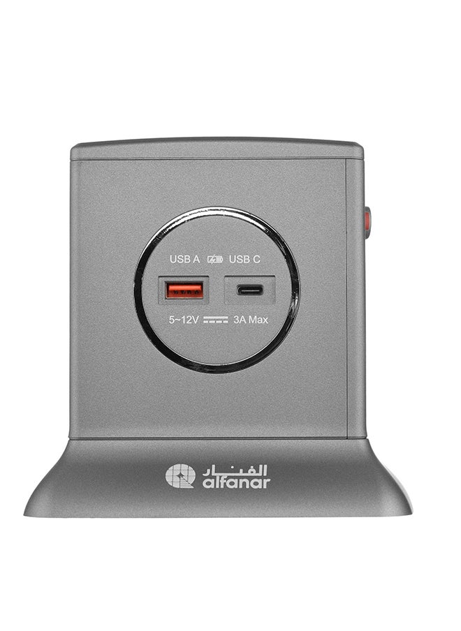 AL FANAR Power Extension Tower 13A 3 Sockets 3M Grey  - Image 2
