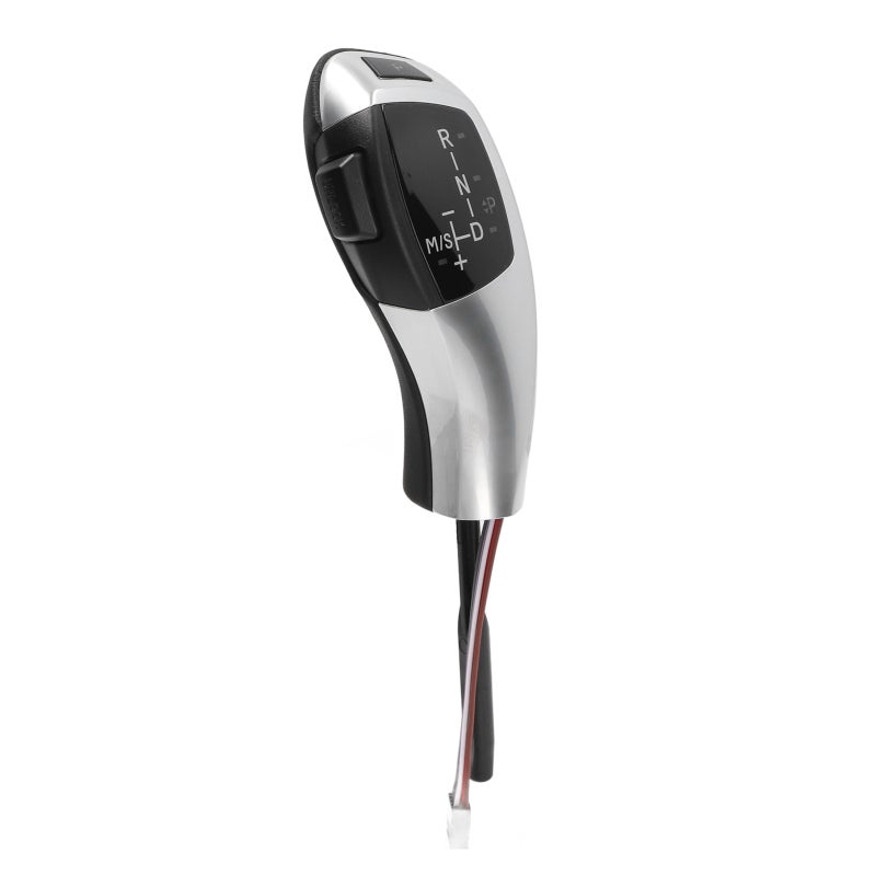 LED Gear Shift Knob: Electrosilvering PU Leather Comfort Grip - LED Gear Position Indicator Automatic Gear Knob for 3 Series E46 Coupe 1999-2006, 5 Series E60/E61 Pre-Facelift 2003-2007 Car Interior U - Image 3