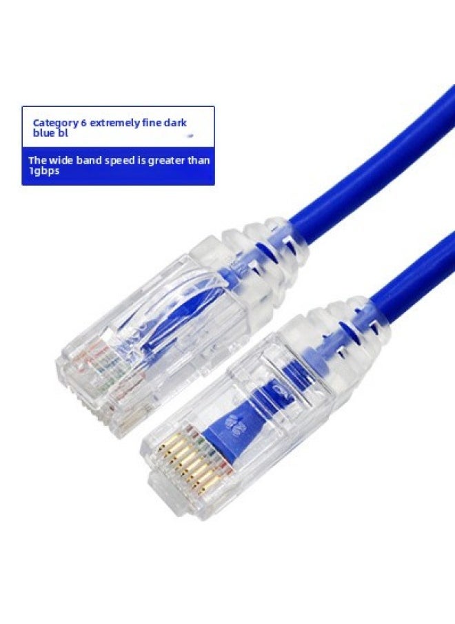 Generic NIPPON Daily Line Ultra-fine Soft Network Cable SPG6 Multi-strand Gigabit Six-class Jumper CAT6 High Speed From 0.3 M-Color:Six Types Of Very Fine Dark Blue BL-Line Length:1.5 M  - Image 1