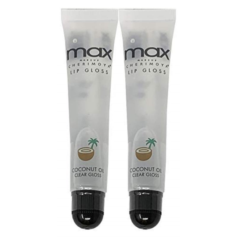 Cherimoya 2Pack MAX Makeup Lip Polish Coconut Oil Clear Gloss