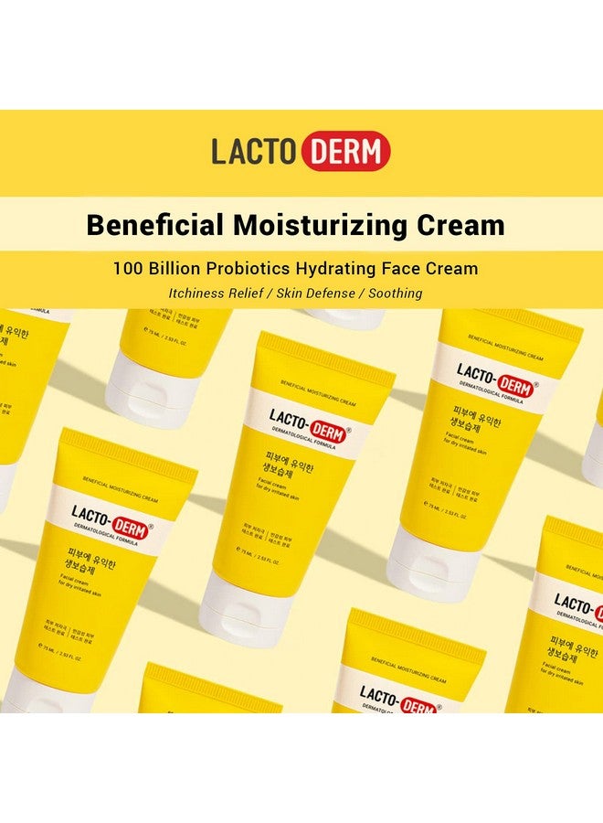 Lactoderm Beneficial Probiotics Hydrating Face Moisturizer Cream Jumbo 3.38 Fl.Oz With Lactobacillus Extracts Ceramide Cholesterol And Phospholipid Reduces Flaky And Roughness