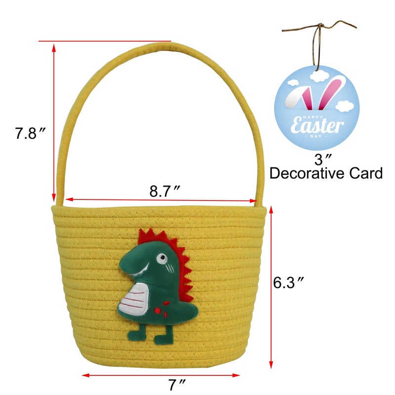 XENTUMI Easter Basket, Empty Easter Basket Essentials Easter Baskets for Kids, Bunny Egg Basket, Easter Baskets for Boys, Girls, Toddler, Babies, Gifts Basket Personalized - Image 4