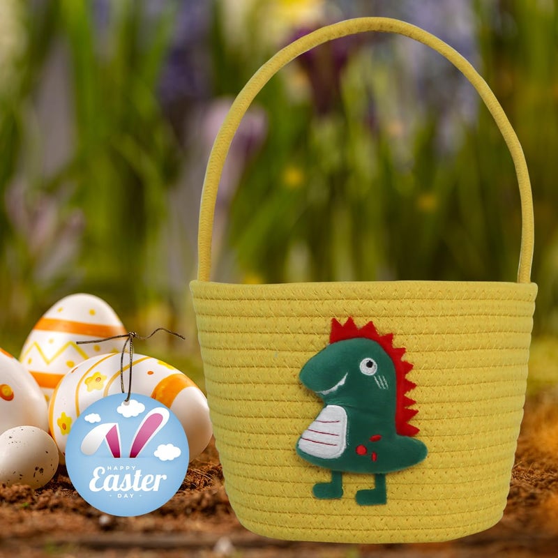 XENTUMI Easter Basket, Empty Easter Basket Essentials Easter Baskets for Kids, Bunny Egg Basket, Easter Baskets for Boys, Girls, Toddler, Babies, Gifts Basket Personalized - Image 2