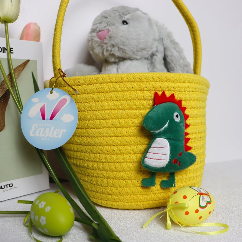 XENTUMI Easter Basket, Empty Easter Basket Essentials Easter Baskets for Kids, Bunny Egg Basket, Easter Baskets for Boys, Girls, Toddler, Babies, Gifts Basket Personalized - Image 5