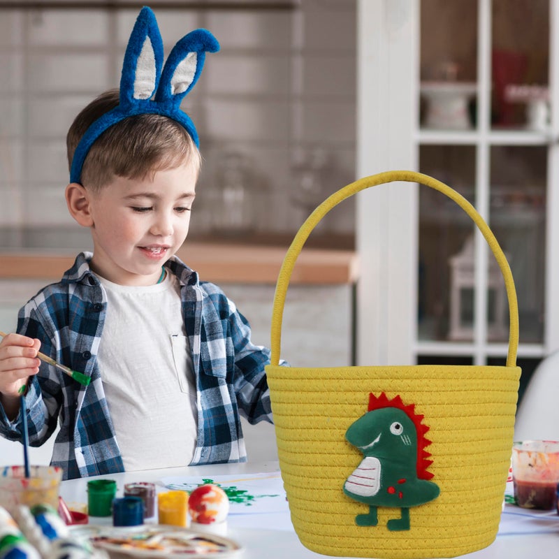 XENTUMI Easter Basket, Empty Easter Basket Essentials Easter Baskets for Kids, Bunny Egg Basket, Easter Baskets for Boys, Girls, Toddler, Babies, Gifts Basket Personalized - Image 3