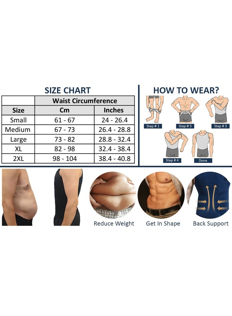 VITION Mens Slimming Body Shaper Vest Shirt Mens Athletic Compression Shirt Slimming Body Shaper Tank Top Abs Abdomen Slim Vest Undershirt (XXL) Maroon - Image 3
