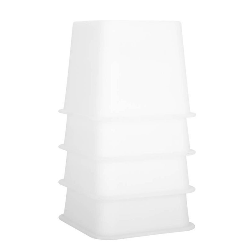 Furniture Riser 4-Pack White Wide Bottom Edge - Durable Quality Material Bed Riser for Home Bedroom Living Room Storage & Accessibility - Image 1