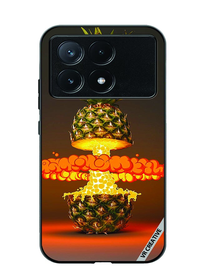 VR CREATIVE Protective Case Cover For Xiaomi Poco X6 Pro Fire Pineapple Design Multicolour - Image 1