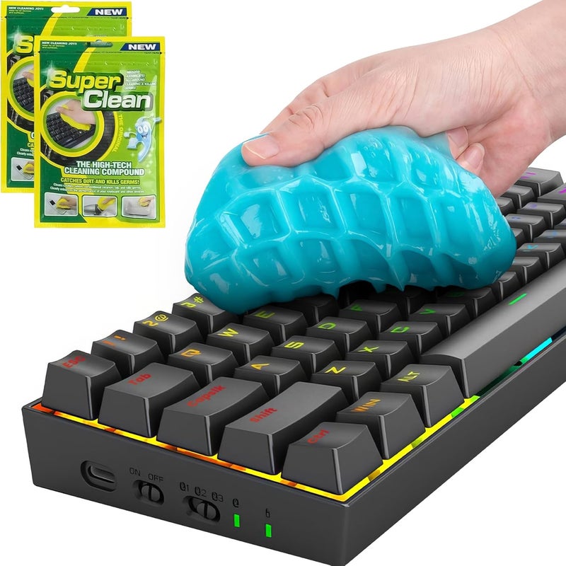 ULTRICS Keyboard Cleaner, (2 Pack) Dust Cleaning Gel Putty Slime, Dirt Remover Kit for PC Computer Laptop Car Interiors Air Vents Dashboard Camera Remote Control Mobile Phone Printer Electronics - Image 1