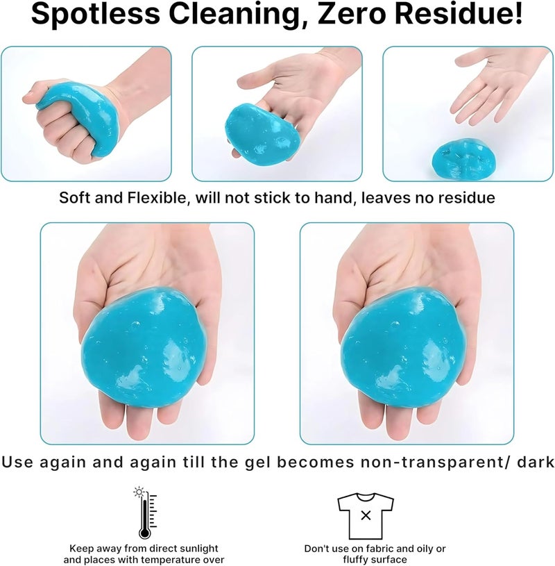 ULTRICS Keyboard Cleaner, (2 Pack) Dust Cleaning Gel Putty Slime, Dirt Remover Kit for PC Computer Laptop Car Interiors Air Vents Dashboard Camera Remote Control Mobile Phone Printer Electronics - Image 4