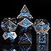 Maywin Metal DND Polyhedral DiceLarge Stripe Glitter Metallic Dice SetAntique Silver Dice 7pcs Set for Role Playing Games - Image 2