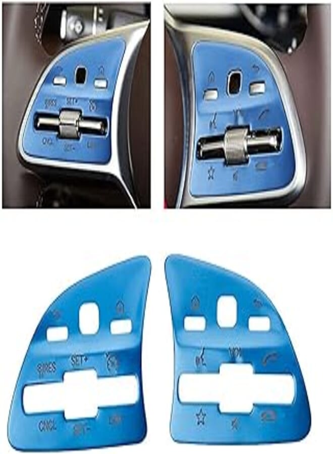 Compatible with 2020 A-Class Hoop Control Button Cover - Blue