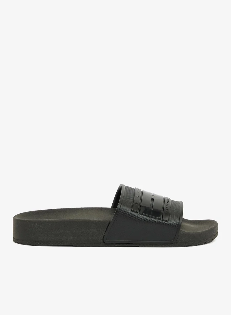 Slide London Women'S Anti Slip Sole Single Strap Sandals - Black