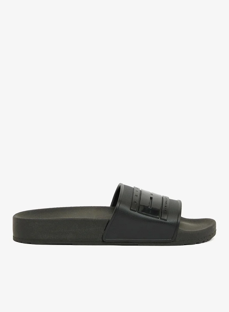 Slide London Women'S Anti Slip Sole Single Strap Sandals - Black