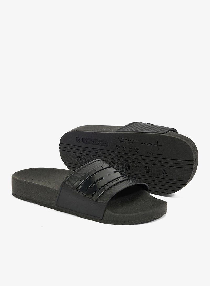 Voices Slide London Women'S Anti Slip Sole Single Strap Sandals - Black - Image 3
