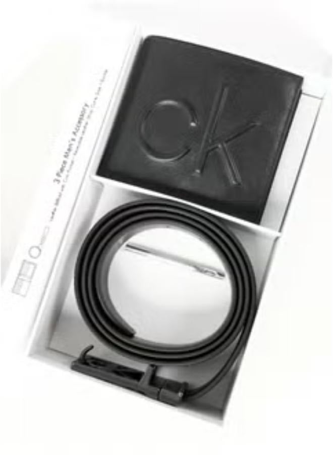 CALVIN KLEIN JEANS PLUS Calvin Klein Set Belt & Wallet for men Leather Black CK  - Image 1