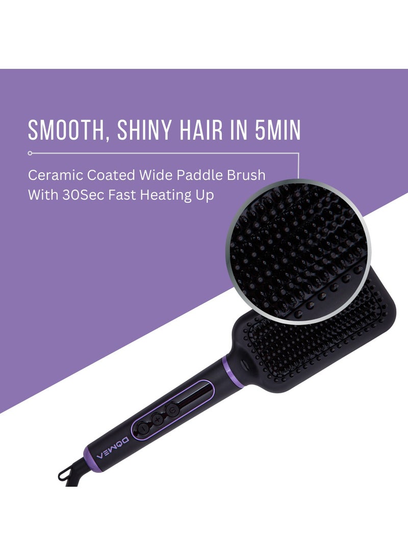DOMEA Electric Hair Straightener Comb, PTC Heating Element, LED Display, Temperature Control Upto 130- 210°C, 30 Sec Fast Heating, 360° Swivel Cable, For Quick Stylish Hair - Image 5