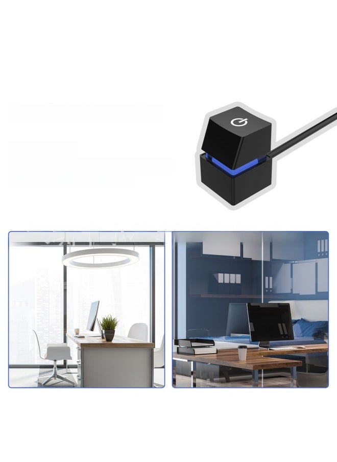 Generic - Desktop Computer Switch Extension Cable Internet Cafe Computer Startup Compact Button-Color:Black Shell Green 2 Meter Line - Image 1