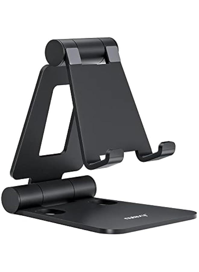 Nulaxy Dual Folding Cell Phone Stand, Fully Adjustable Foldable Desktop Phone Holder Cradle Dock Compatible with Phone 16 15 14 13 12 11 Pro Xs Xs Max Xr X 8, Nintendo Switch, All Phones - Image 1
