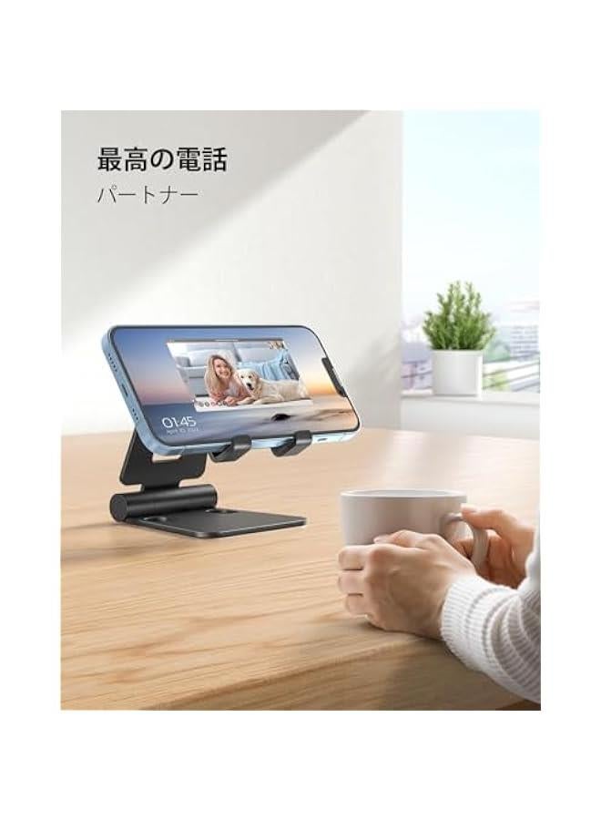 Nulaxy Dual Folding Cell Phone Stand, Fully Adjustable Foldable Desktop Phone Holder Cradle Dock Compatible with Phone 16 15 14 13 12 11 Pro Xs Xs Max Xr X 8, Nintendo Switch, All Phones - Image 2