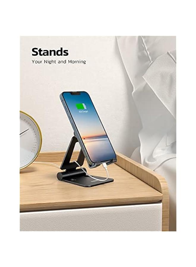 Nulaxy Dual Folding Cell Phone Stand, Fully Adjustable Foldable Desktop Phone Holder Cradle Dock Compatible with Phone 16 15 14 13 12 11 Pro Xs Xs Max Xr X 8, Nintendo Switch, All Phones - Image 3
