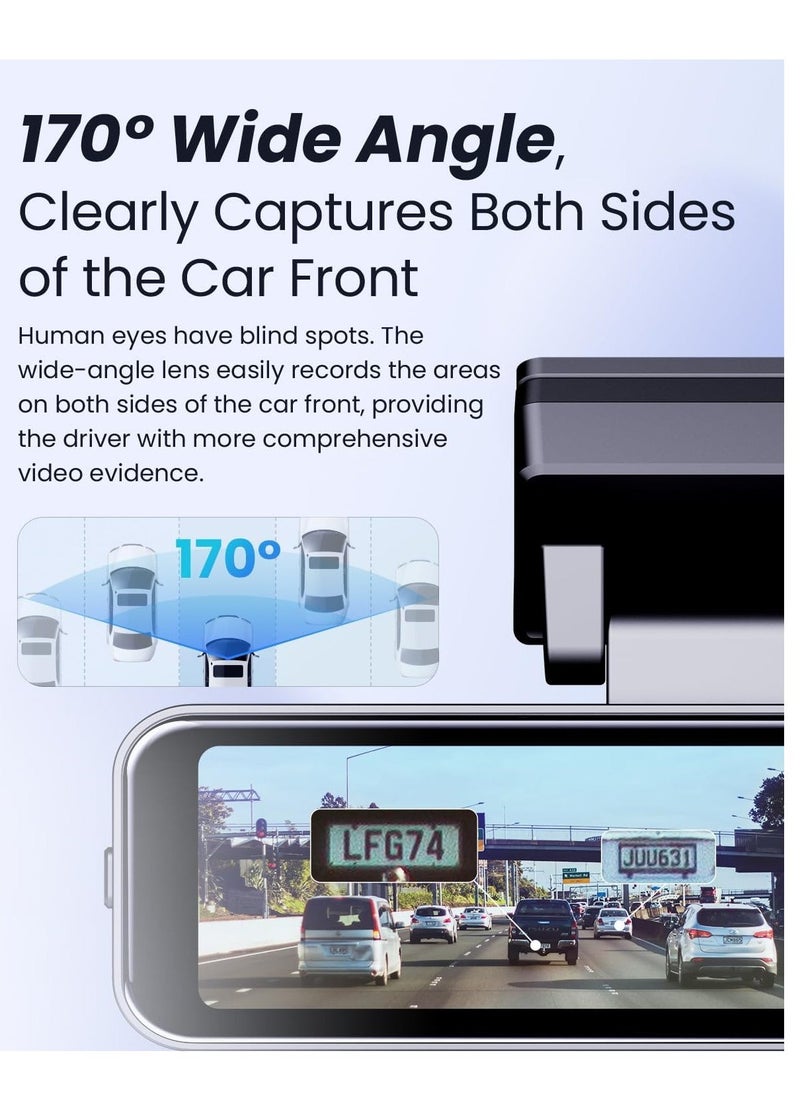Dash Cam Car 4k Front and 1080P Rear - 2.99 Inch, 128GB Card, Car Dash Camera Built-in GPS WiFi, Night Vision, WDR Video Recorder - Image 4