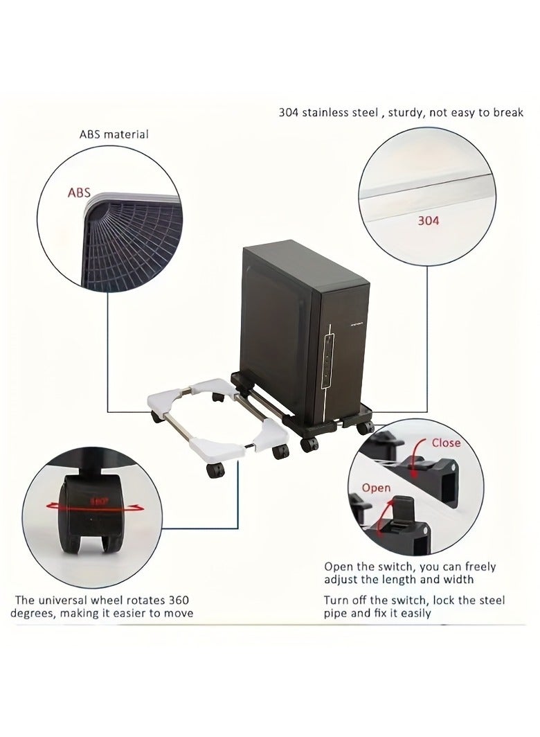 Generic Movable And Adjustable Computer Host Bracket with Universal Wheels Versatile Elevated Base for Air Conditioners And Humidifiers Sturdy And Convenient Stand For Enhanced Stability - Image 2