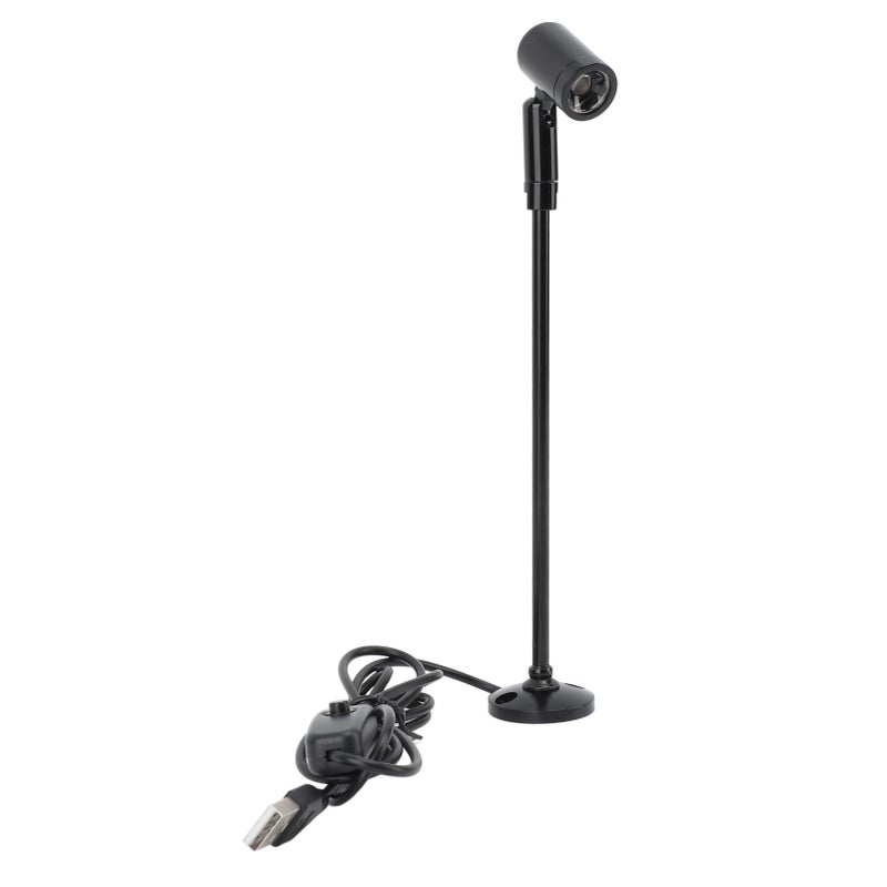 Standing Cabinet Spotlight LED Jewelry Display Spotlight Standing USB Powered Aluminium Mini Spotlight Lamp for Arts Painting Black White Light - Image 1