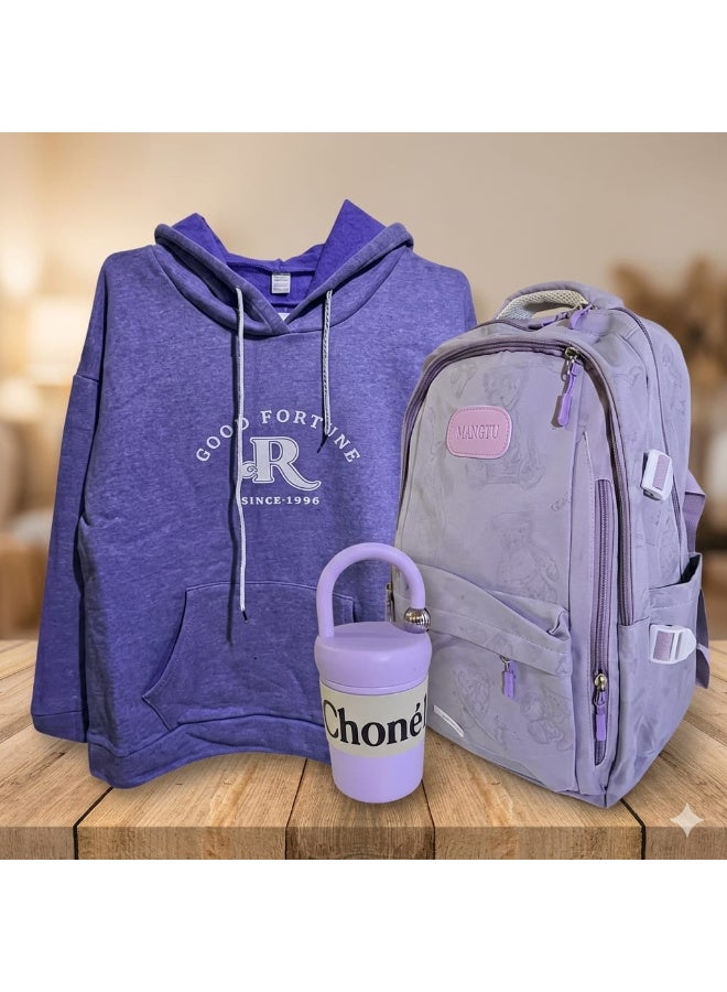 QUINTUS R Bundle - Purple GOOD FORTUNE Hoodie + Purple Backpack + Purple Mug - Image 5