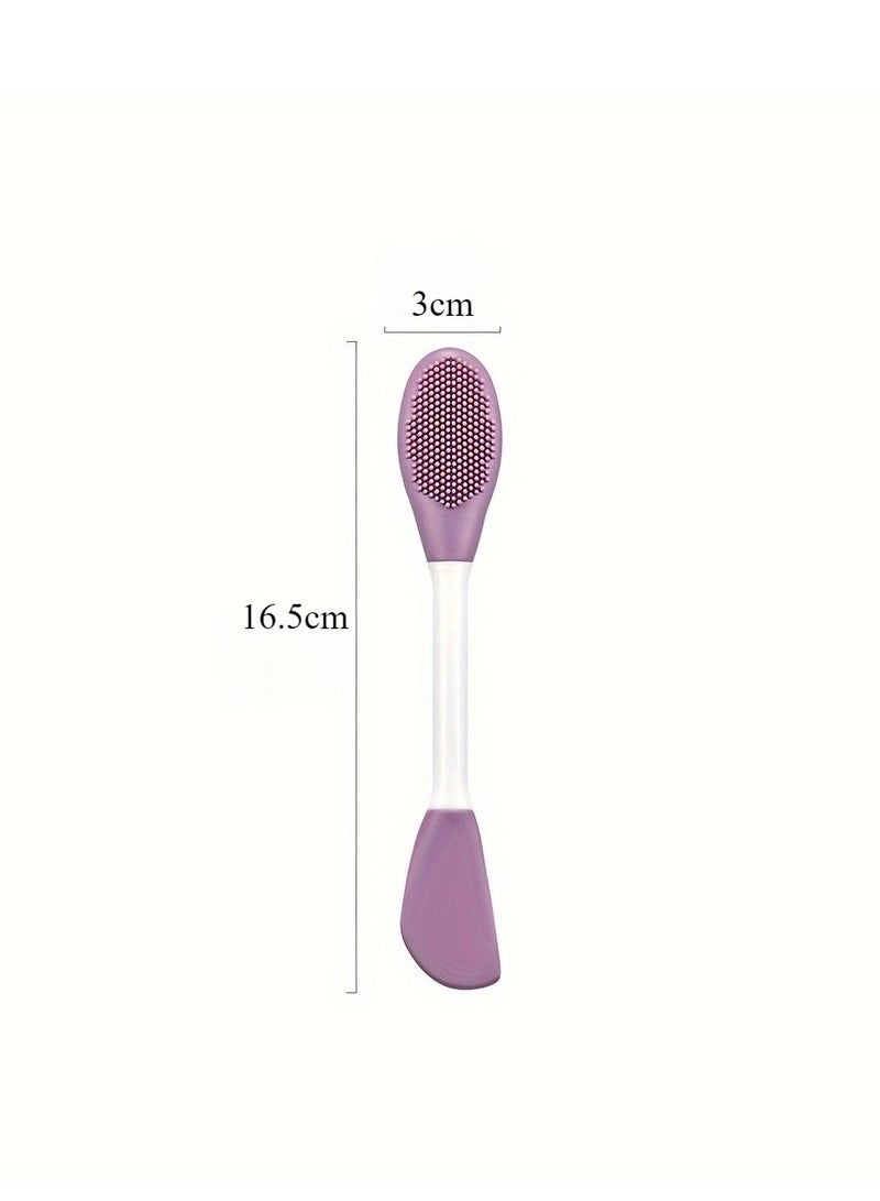 Generic 1pc Silicone Double Head Facial Face Mask Brush - Gentle Exfoliator, Pore Cleaner, and Skin Care Essential, Soft, and Easy to Clean - Image 4