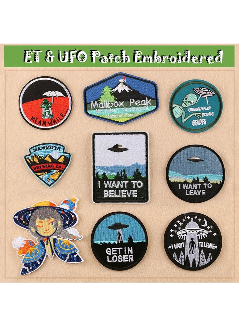 KASTWAVE Patch Embroidered, Iron on Patches, 9 PCS ET Iron, Embroidered Iron on Patches, for Kids DIY Crafts, Fashion Jeans, Backpacks, Clothing, Jackets, Hats, Craft, Sewing, Other Fabrics  - Image 2