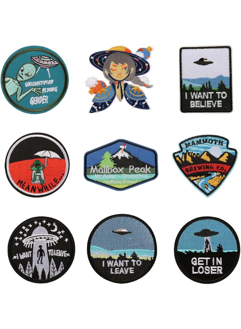 KASTWAVE Patch Embroidered, Iron on Patches, 9 PCS ET Iron, Embroidered Iron on Patches, for Kids DIY Crafts, Fashion Jeans, Backpacks, Clothing, Jackets, Hats, Craft, Sewing, Other Fabrics  - Image 1