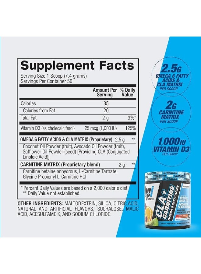 BPI SPORTS Cla+ Carnitine, Weight Loss Support, Fruit Punch, 370 grams, 50 servings packaging may very - Image 4