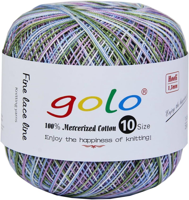 Golo Crochet Thread Size10 Yarn for Hand Knitting Multicolour Yarn D207 - Image 1