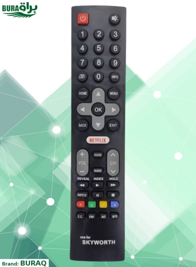 BURAQ Skyworth Smart Remote New Design (Skyworth TB5 Series, UB5 Series Remote, E2000 Series, E2000D Series, E200A Series, E380i Series, E390i Series, E510S Series, E69 Series, E790 Series, E360 Series, G6