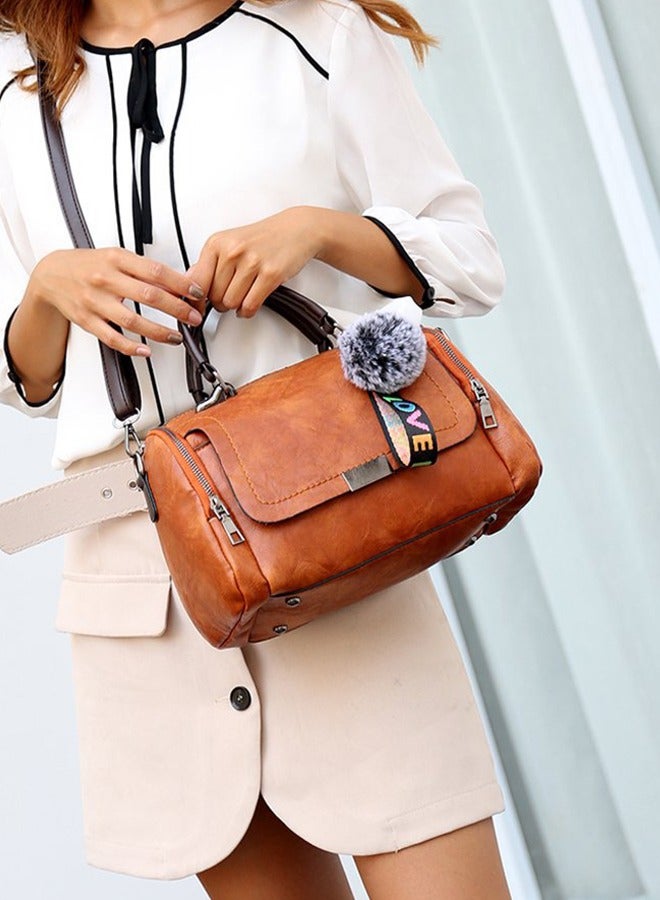 Loquat Crossbody Bags for Women Brown PU Leather Shoulder Bag, Large capacity Cellphone Bags Wallet Purse and Handbags Card Holder for Women - Image 3