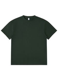 Generic 275g Heavyweight FOG Earth Tone Oversized Drop Shoulder Tee dark green 