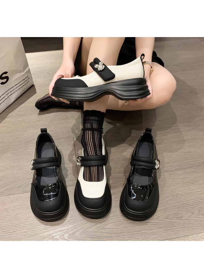 شك أحذية جلدية صغيرة بنعل ناعم للأطفال والطلاب في الربيع أحذية جديدة ذات نعل مسطح على الطراز الكوري سهلة الارتداء على الطراز البريطاني أحذية بدون كعب بطبقة واحدة - Image 4