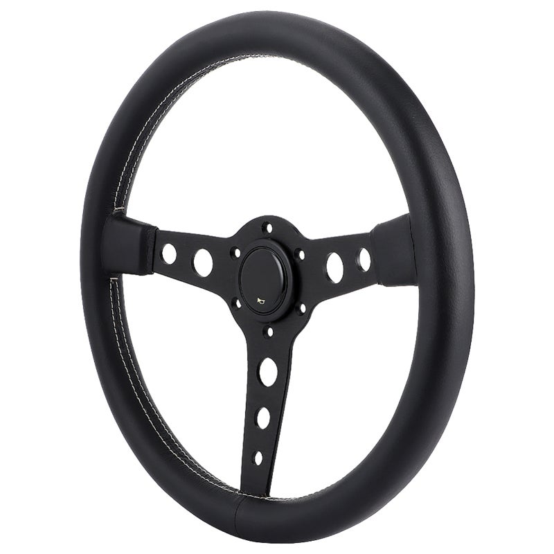 Steering Wheel Replacement 350mm 14in Diameter Leather Racing Steering Wheel - Lightweight Aluminum Spokes for Most Car Models - Image 4