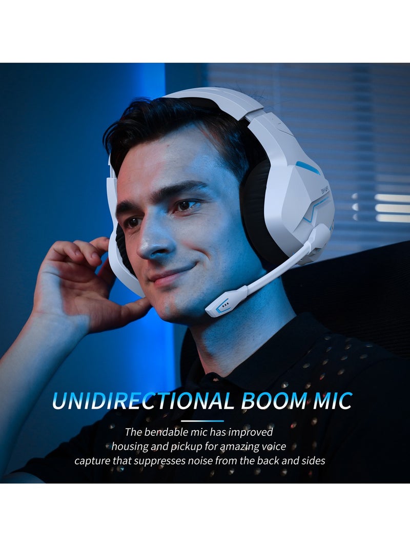 بنيون سماعة ألعاب لاسلكية مع ميكروفون عازل للضوضاء لجهاز الكمبيوتر PS4 PS5، سماعة 2.4G مع ميكروفون لجهاز الكمبيوتر المحمول - Image 4