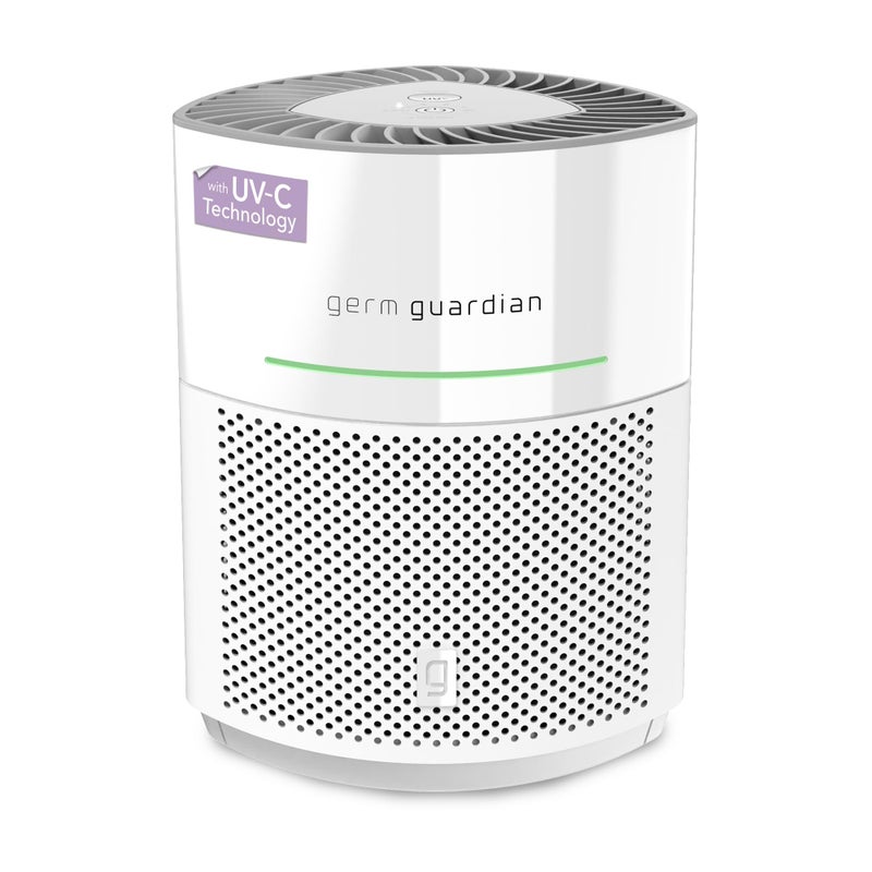 GermGuardian Airsafe Air Purifier for Home for Wildfire Smoke Pets Pollen Odor Large Rooms Up To 1043 Sq Ft with HEPA Pure Air Filter UVC Light Air Quality Sensor 12 AC3000W White