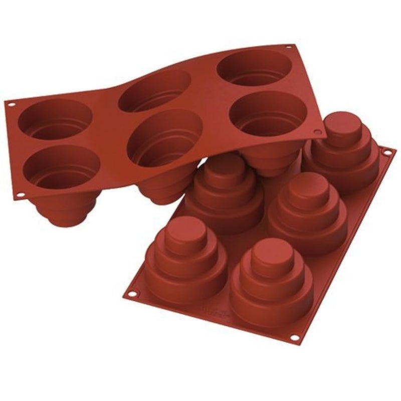 Silikomart Professional Silicone Mold Tiered Cake 60 Ounce 295 Inch x 236 Inch High 6 Cavities 1 Each
