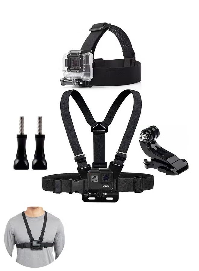 JOGAMS Chest Mount Harness Chesty Vest Head Mount Strap for Action Camera Compatible with GoPro Hero 11/ 10/ 9/ 8/ Max/ Go Pro Hero 7/ 6/ 5/ 4/ Session/ 3+/ 3/ Hero (2018)/ Fusion/ DJI Osmo/ AKASO - Image 1